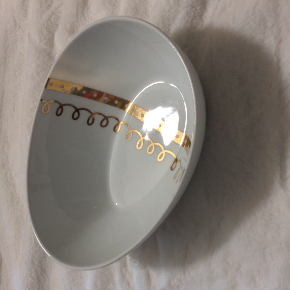 Threshold Porcelain Egg Bowl white & gold Easter